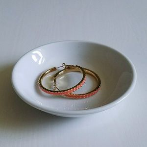 EUC Kate Spade Coral Hoop Earrings